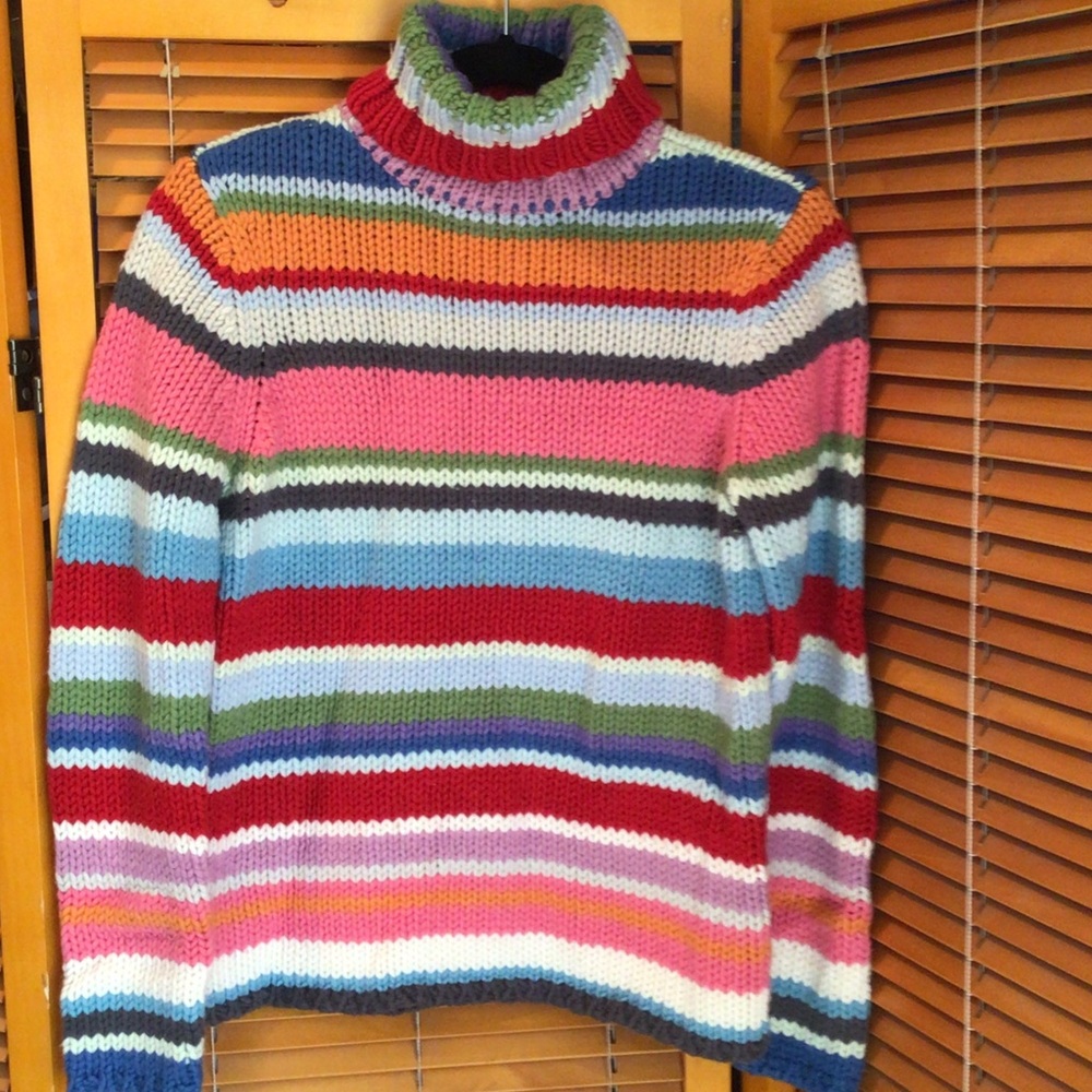 GAP Colorful Striped Turtleneck Sweater